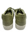 Vince Shoe Size 7.5 Olive Green Embossed Leather Lace Up Low Top Sneakers Olive Green / 7.5