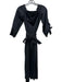 Tibi Size 6 Black Cotton Off Shoulder Long Flare Sleeve Pockets Maxi Dress Black / 6