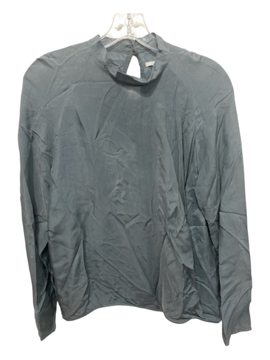 Humanoid Size Small Teal Blue Viscose Blend Long Sleeve Mock Neck Top Teal Blue / Small