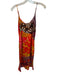 Farm Rio Size S Orange & Purple Rayon Blend Spaghetti Strap Cheetahs Maxi Dress Orange & Purple / S