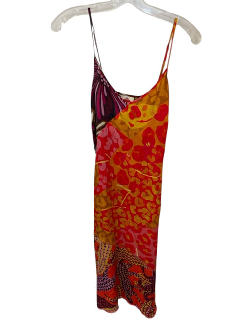 Farm Rio Size S Orange & Purple Rayon Blend Spaghetti Strap Cheetahs Maxi Dress Orange & Purple / S