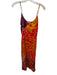Farm Rio Size S Orange & Purple Rayon Blend Spaghetti Strap Cheetahs Maxi Dress Orange & Purple / S
