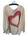 We The Free Size M Tan & Mauve Cotton Long Sleeve Heart distressed Sweatshirt Tan & Mauve / M