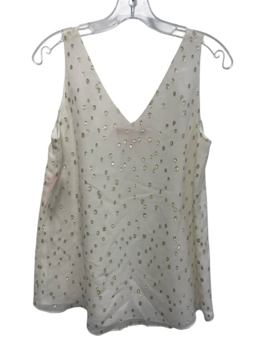 Lilly Pulitzer Size M Cream & Gold No Fabric Tag Mesh Top Gold Dot Detail Top Cream & Gold / M