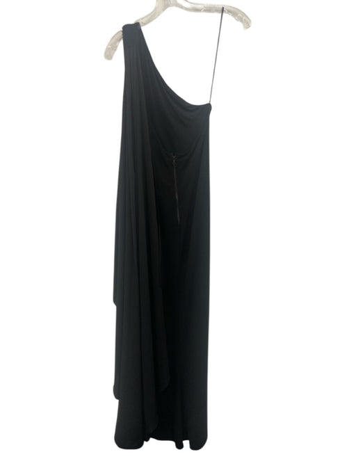 Alice & Olivia Size 6 Black Polyester Pulled one shoulder Attached Sash Dress Black / 6