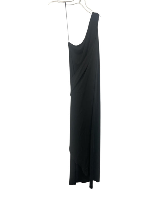 Alice & Olivia Size 6 Black Polyester Pulled one shoulder Attached Sash Dress Black / 6