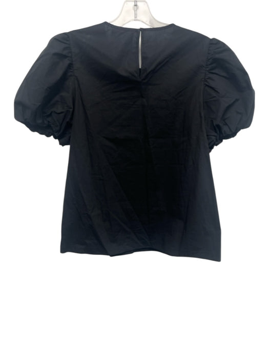 Hyacinth House Size M Black Cotton Blend Ribbed Detail Front peek a boo Top Black / M