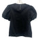 Hyacinth House Size M Black Cotton Blend Ribbed Detail Front peek a boo Top Black / M