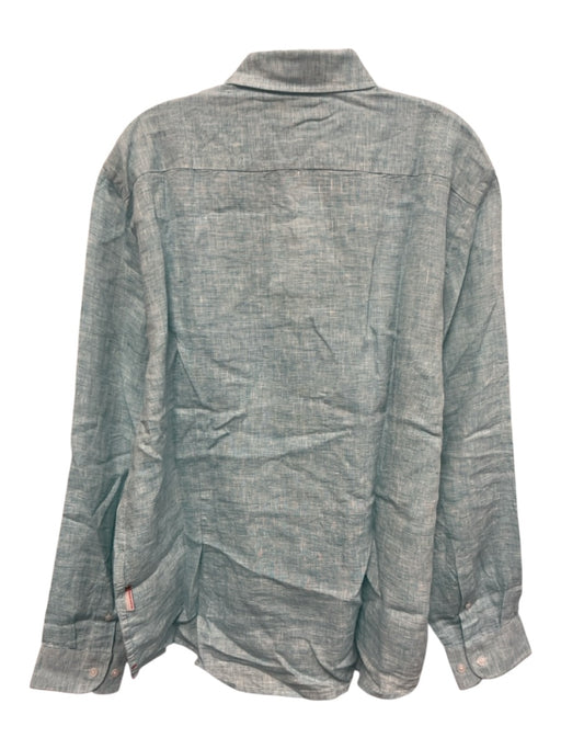 Orlebar Brown NWT Size XXL Light blue Linen Solid Button Up Long Sleeve Shirt Light blue / XXL