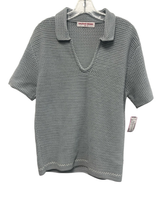 Orlebar Brown Like New Size M Gray Cotton Blend Knit Polo Men's Short Sleeve Gray / M