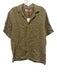 Orlebar Brown NWT Size S Olive Green Linen Solid Button Up Men's Short Sleeve Olive Green / S