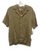 Orlebar Brown NWT Size M Olive Green Linen Solid Button Up Men's Short Sleeve Olive Green / M