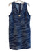 EE Etcetera Size 8 Navy Cotton Blend V Neck Back Zip Sleeveless Floral Dress Navy / 8