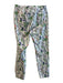 Etcetera Size 8 White & Multi Cotton & Spandex High Rise Floral Zip Fly Pants White & Multi / 8