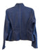 Etcetera Size 10 Navy Cotton Denim Open Front Long Sleeve Pleated Jacket Navy / 10