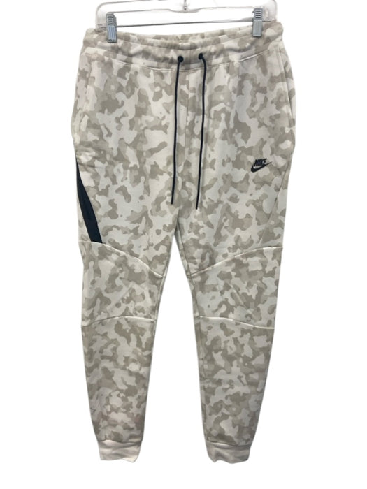 Nike Size M Beige & White Synthetic Camo Athletic Jogger Men's Pants Beige & White / M