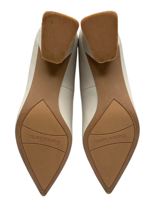 Franco Sarto Shoe Size 7.5 White & Gold Leather Pointed Toe Bow Detail Pumps White & Gold / 7.5