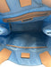 Tory Burch Blue & Brown Nylon & Leather Magnetic Closure Logo hand bag Bag Blue & Brown / M