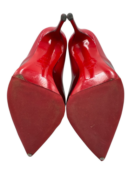 Christian Louboutin Shoe Size 39.5 Black & Red Patent Leather Pointed Toe Pumps Black & Red / 39.5