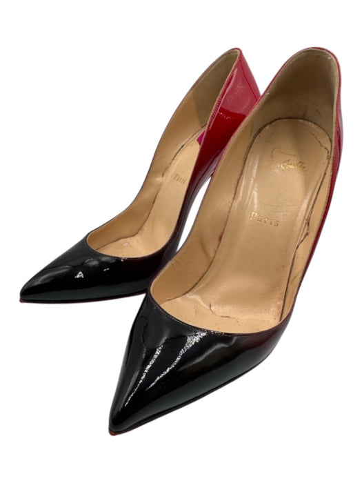 Christian Louboutin Shoe Size 39.5 Black & Red Patent Leather Pointed Toe Pumps Black & Red / 39.5