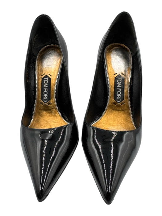Tom Ford Shoe Size 40 Black & Gold Patent Leather Pointed Toe Gold Heel Pumps Black & Gold / 40