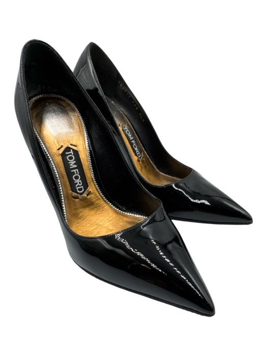Tom Ford Shoe Size 40 Black & Gold Patent Leather Pointed Toe Gold Heel Pumps Black & Gold / 40
