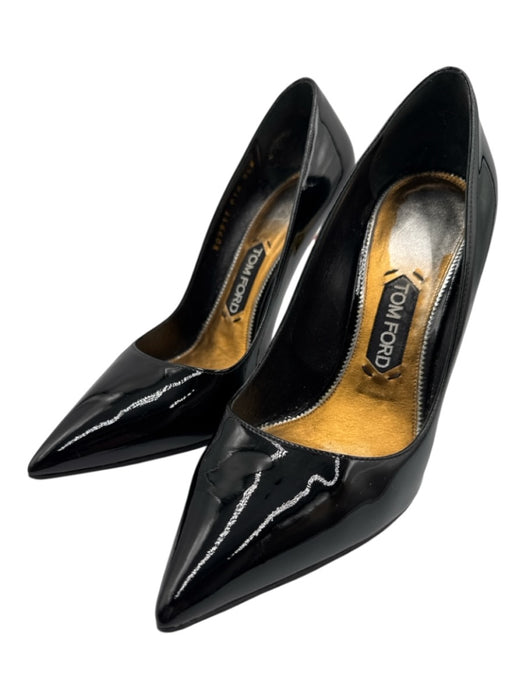Tom Ford Shoe Size 40 Black & Gold Patent Leather Pointed Toe Gold Heel Pumps Black & Gold / 40
