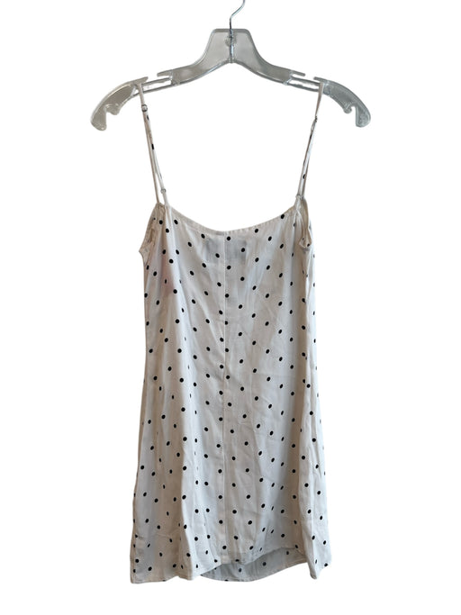 Reformation Size 0 White & Black Viscose Blend Spaghetti Strap Square Neck Dress White & Black / 0