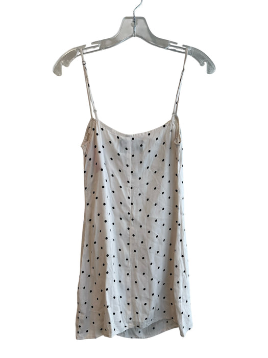 Reformation Size 0 White & Black Viscose Blend Spaghetti Strap Square Neck Dress White & Black / 0
