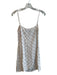 Reformation Size 0 White & Black Viscose Blend Spaghetti Strap Square Neck Dress White & Black / 0