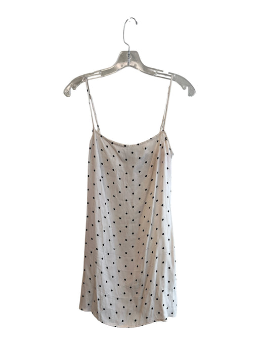 Reformation Size 0 White & Black Viscose Blend Spaghetti Strap Square Neck Dress White & Black / 0
