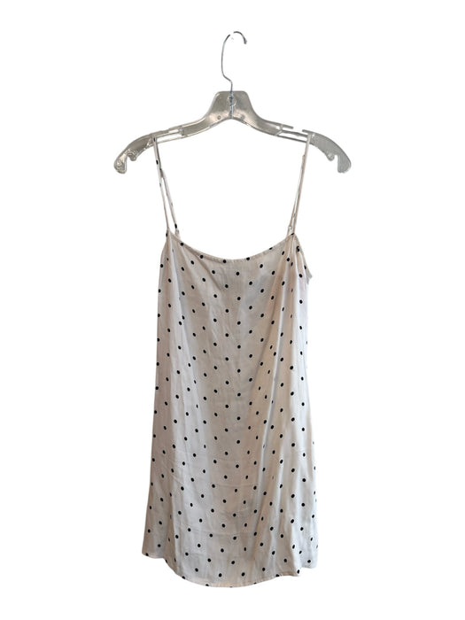 Reformation Size 0 White & Black Viscose Blend Spaghetti Strap Square Neck Dress White & Black / 0