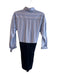 Derek Lam 10 Crosby Size 0 Blue Cotton Blend Long Sleeve Tie Waist Dress Blue / 0