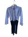 Derek Lam 10 Crosby Size 0 Blue Cotton Blend Long Sleeve Tie Waist Dress Blue / 0