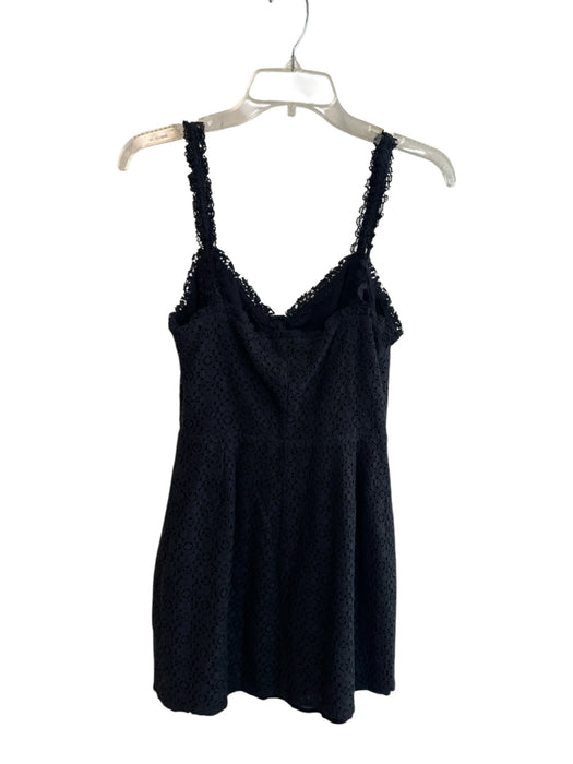 Reformation Size 4 Black Tencel Sleeveless Lace Overlay Elastic Strap Dress Black / 4
