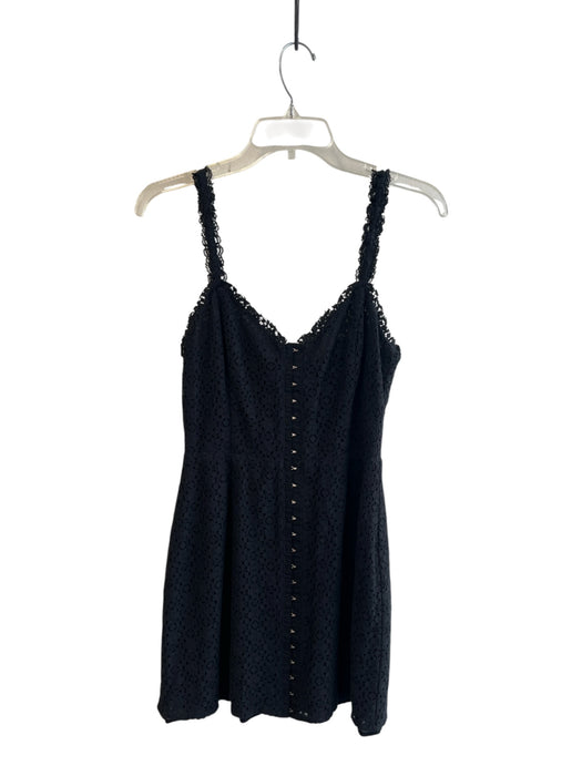 Reformation Size 4 Black Tencel Sleeveless Lace Overlay Elastic Strap Dress Black / 4