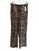 L'agence Size Est XS Brown Silk Blend Leopard High Rise Wide Leg Zip Pant Set Brown / Est XS