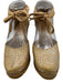 Castaner Shoe Size 36 Yellow & Silver Raffia Metallic Ankle Tie Wedges Yellow & Silver / 36
