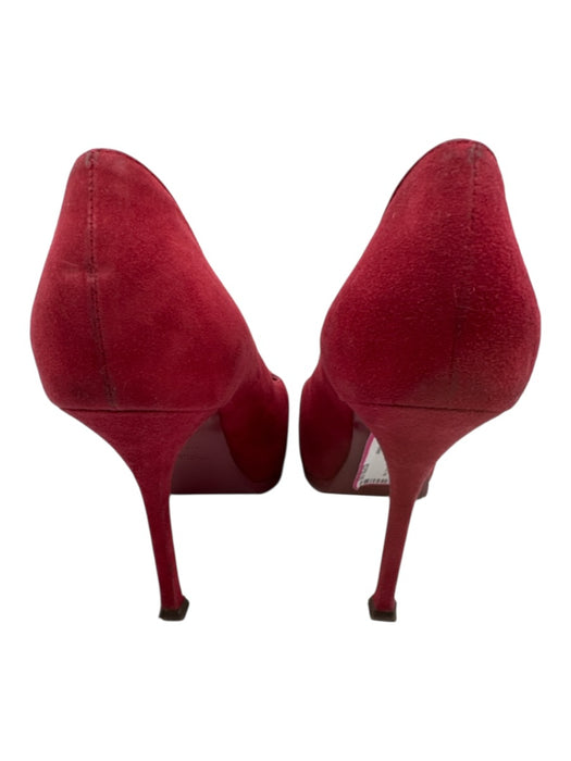 Yves Saint Laurent Shoe Size 36 Burgundy Suede Platform Almond Toe Pumps Burgundy / 36