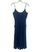 Saloni Size 0 Navy Cotton Eyelet Button Down Spaghetti Strap Pockets Dress Navy / 0
