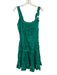 Blumarine Size 40 Green Silk Ruffle Detail Pleated Sleeveless Dress Green / 40
