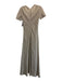 Staud Size 2 Beige Linen Back Zip Unfinished Hem short sleeve Dress Beige / 2