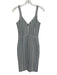 Likely Size 2 Navy & White Print Polyester Gingham Sleeveless Midi Dress Navy & White Print / 2