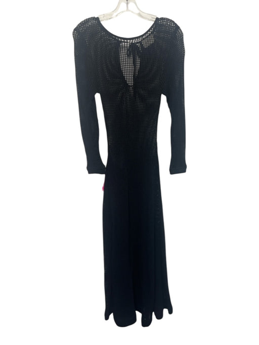 Dissh Size XS Black Missing Fabric Tag Knit Long Sleeve Maxi Dress Black / XS