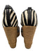 Palomitas Shoe Size 37 Brown, White, Tan Ponyhair Raffia Peep Toe Wedges Brown, White, Tan / 37