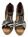 Palomitas Shoe Size 37 Brown, White, Tan Ponyhair Raffia Peep Toe Wedges Brown, White, Tan / 37