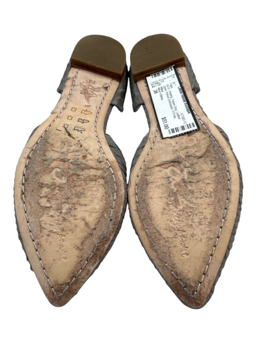 Alice + Olivia Shoe Size 38 Taupe Gray Leather Upper Python Embossed Pump Flats Taupe Gray / 38