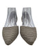 Alice + Olivia Shoe Size 38 Taupe Gray Leather Upper Python Embossed Pump Flats Taupe Gray / 38