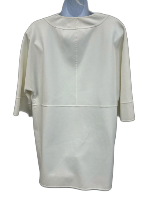 Michael Kors Collection Size 10 White Cotton Blend Open Front 1/2 Sleeve Jacket White / 10