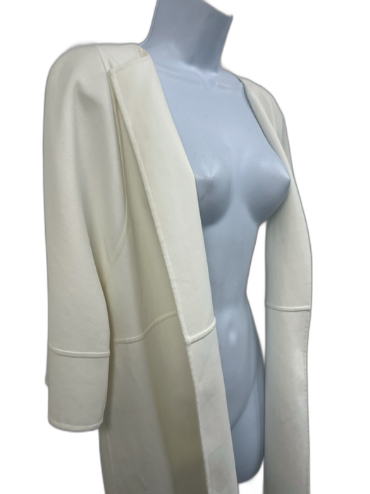 Michael Kors Collection Size 10 White Cotton Blend Open Front 1/2 Sleeve Jacket White / 10